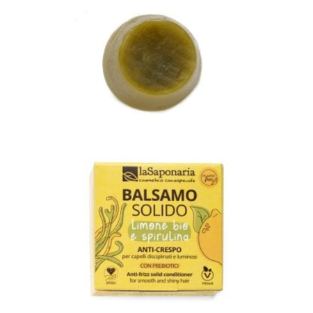 La Saponaria - Balsamo solido anti-crespo limone bio e spirulina