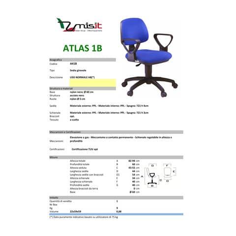SEDIA OPERATIVA A41B - BRACCIOLI opzionali