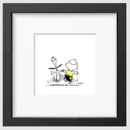 Peanuts: Charlie Dance - Stampa 25,5x25,5 cm incorniciata