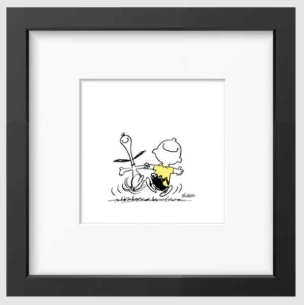 Peanuts: Charlie Dance - Stampa 25,5x25,5 cm incorniciata