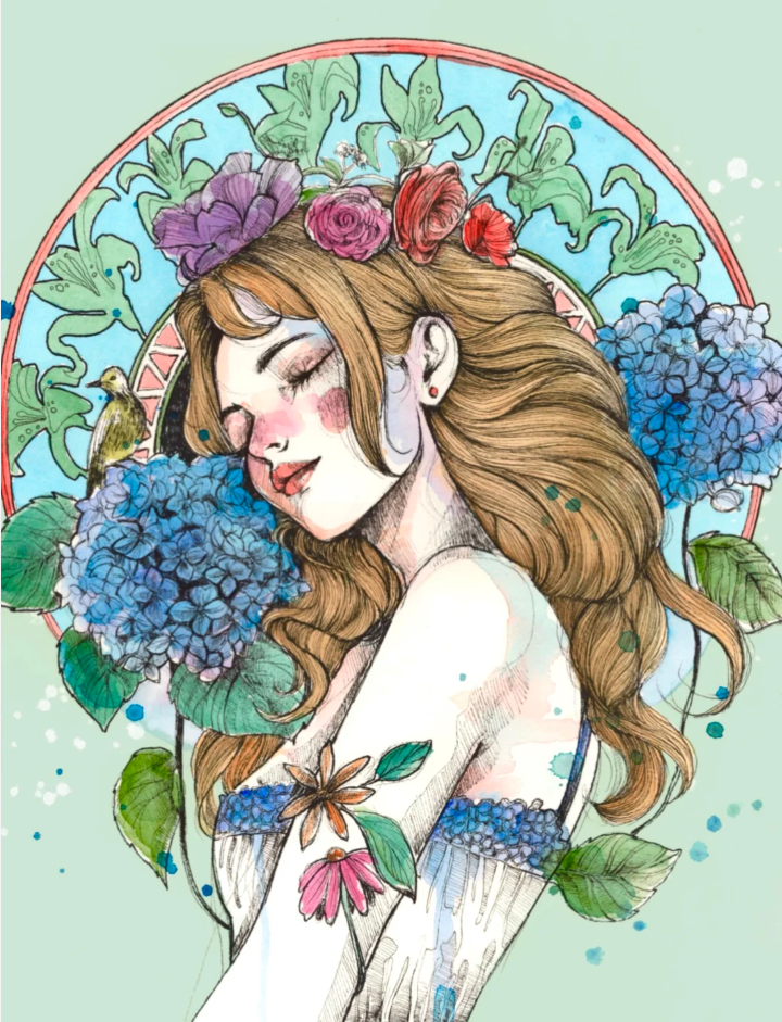 SARA PAGLIA, STAMPA 40x50 cm, EDIZIONE LIMITATA FIRMATA E NUMERATA A 100 COPIE: Azzurra - Limited Edition
