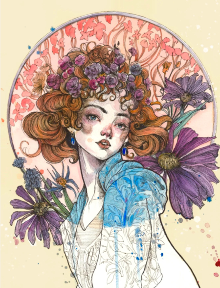 SARA PAGLIA, STAMPA 40x50 cm, EDIZIONE LIMITATA FIRMATA E NUMERATA A 100 COPIE: Viola - Limited Edition