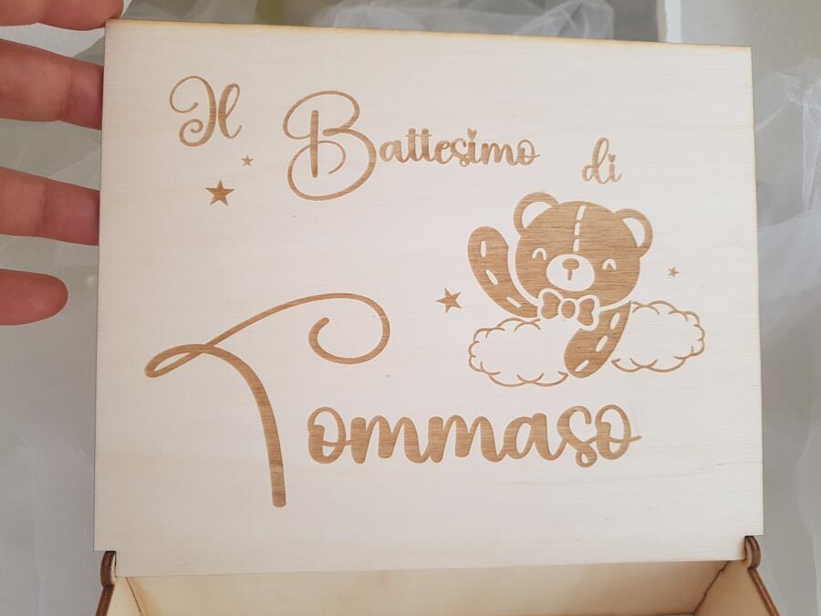 Calendario perpetuo legno 12cm Battesimo