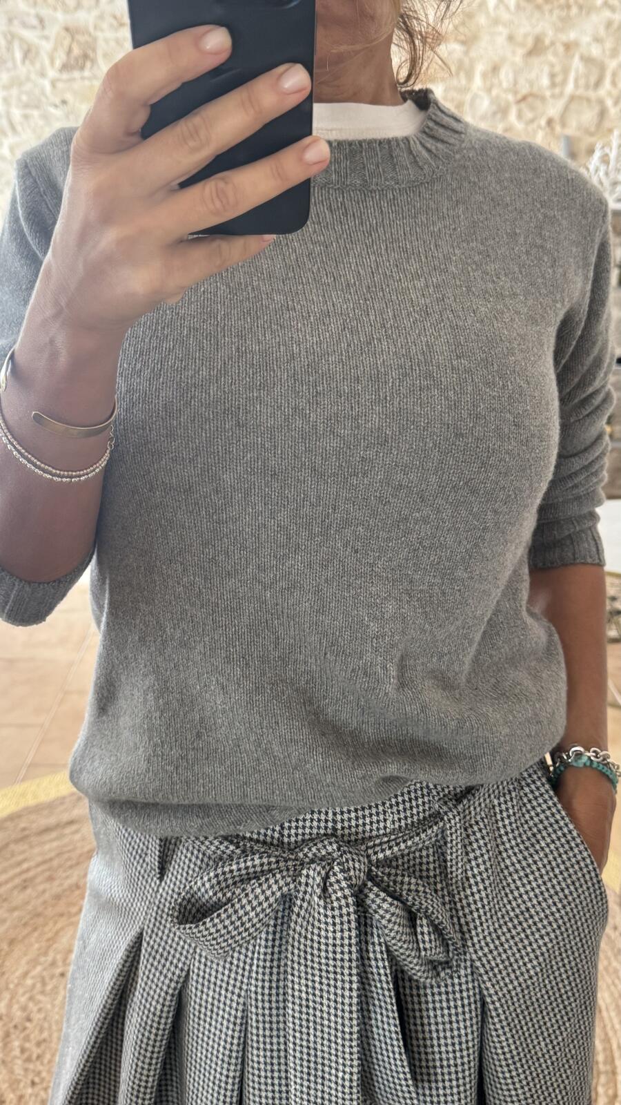 Pullover puro cashmere Grey Pearl