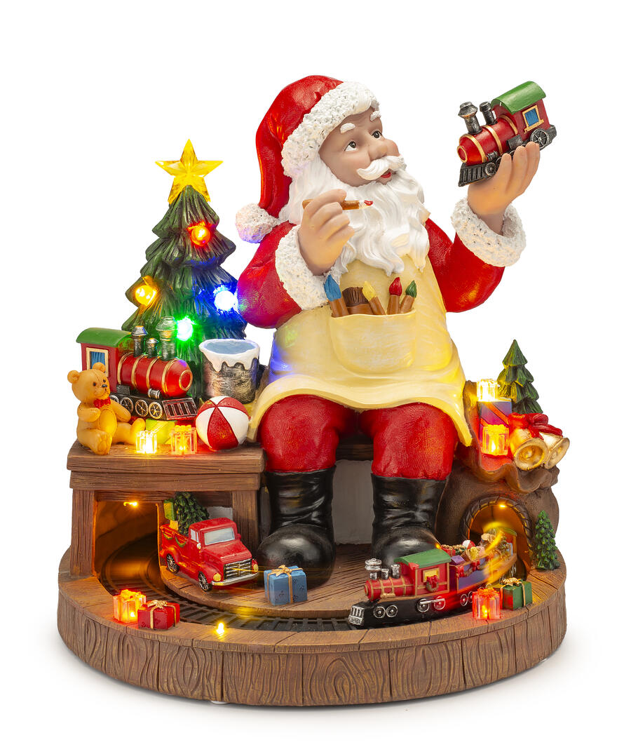 Lamart - Natale 2025 - Carillon Natalizio Santa Workshop 40x41 cm in Resina