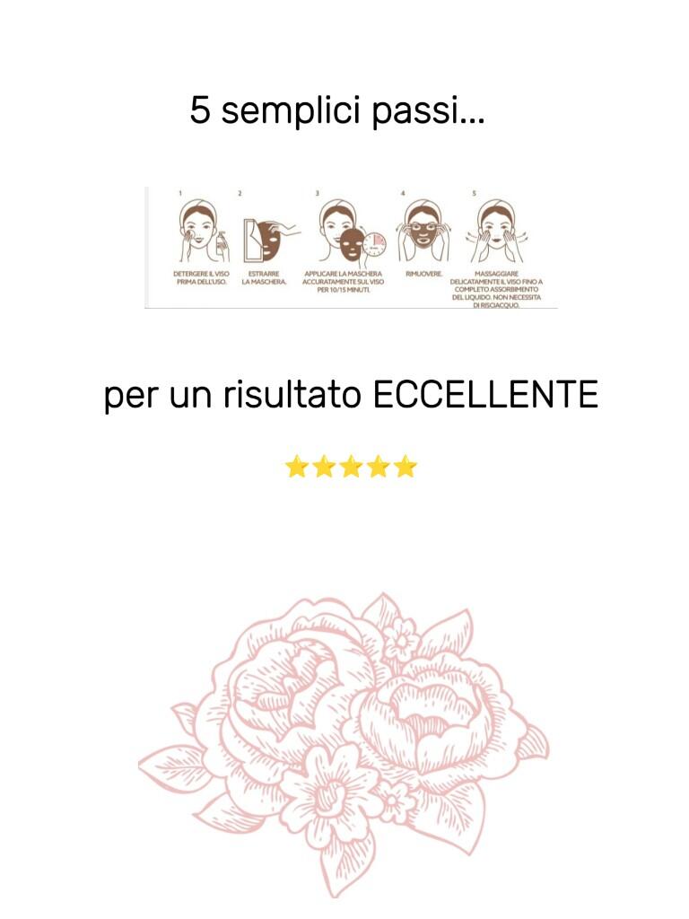 Maschera Viso Monouso in Cellulosa ad effetto LIFT e distensivo, Idratante, Illuminante, con  Acido Ialuronico, Curcuma e cellule staminali di Argan. INCI Eccellente ⭐️⭐️⭐️⭐️⭐️  Confezione da 3.