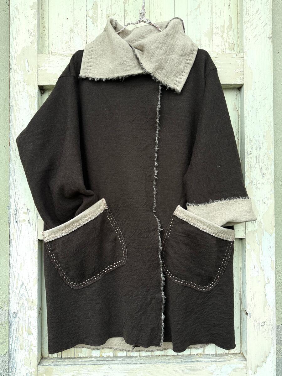 Giacca marrone e beige