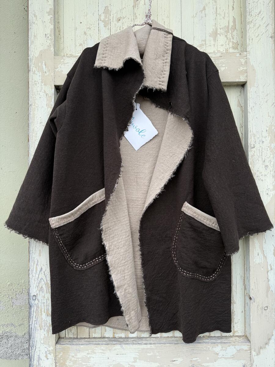 Giacca marrone e beige