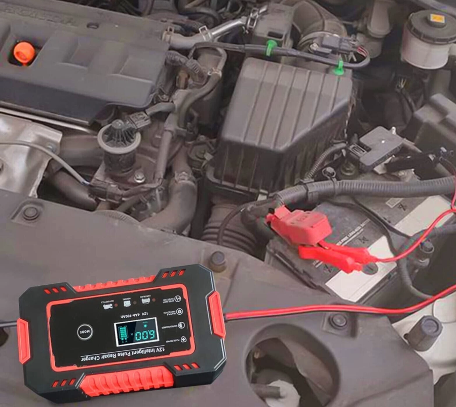 Batteria Auto moto Portatile 12V Caricabatterie Emergenza e Intelligente