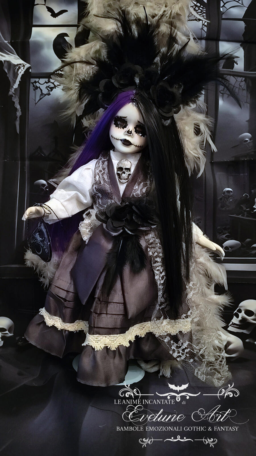 Valnea - Bambola in porcellana Santa Muerte