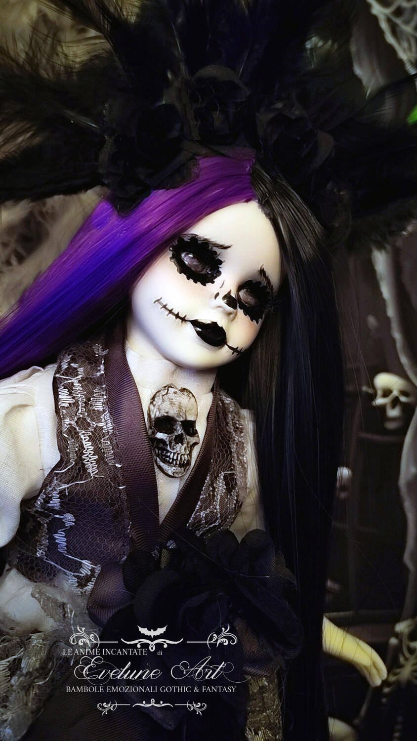 Valnea - Bambola in porcellana Santa Muerte