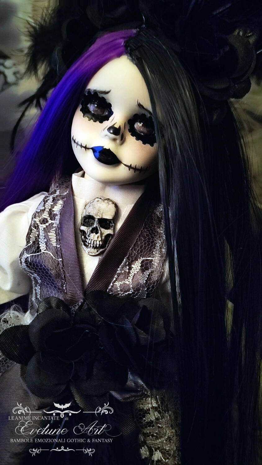 Valnea - Bambola in porcellana Santa Muerte