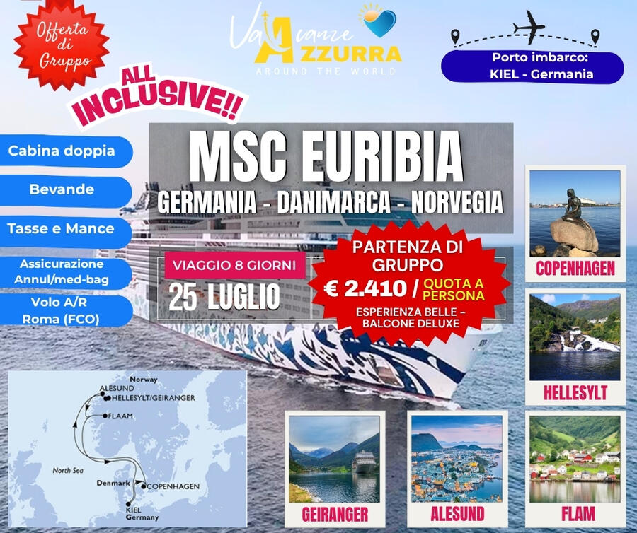 25 LUGLIO 2026 CROCIERA FIORDI NORVEGESI