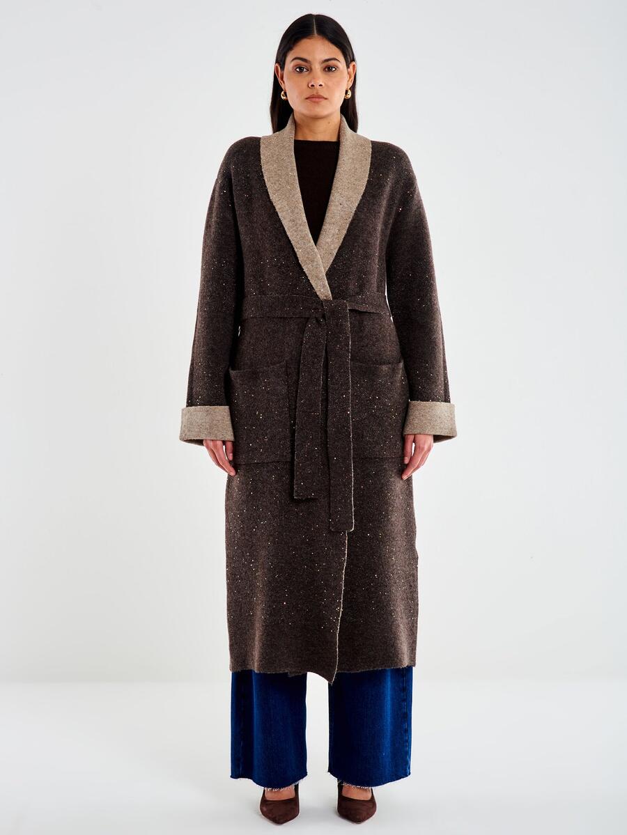 Vicolo Cappotto in Maglia con Strass