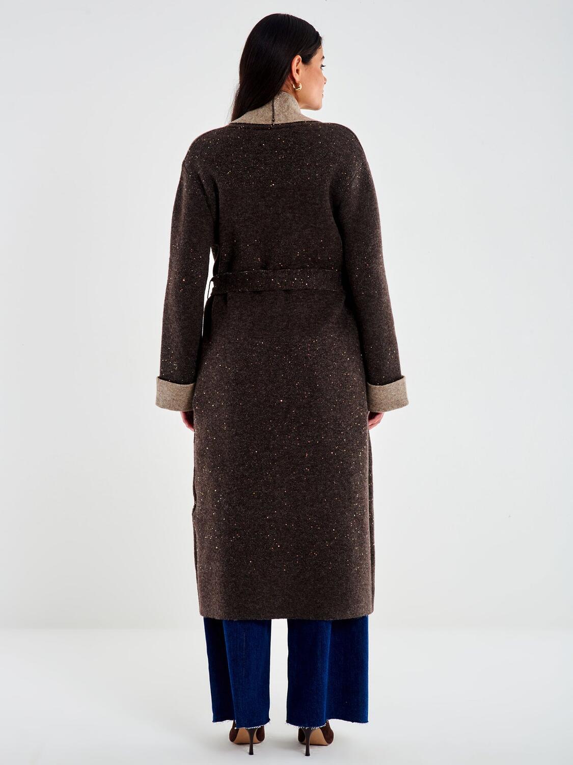 Vicolo Cappotto in Maglia con Strass