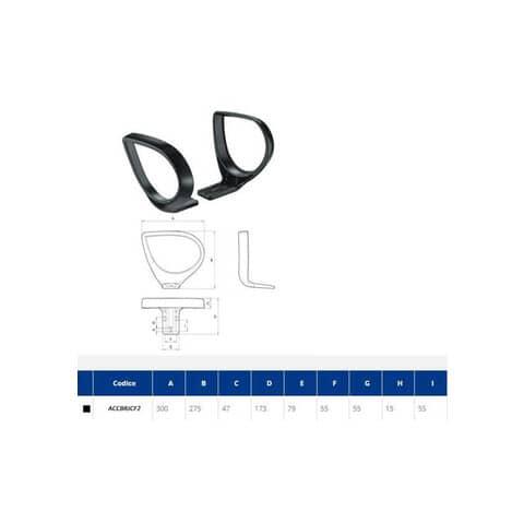 Coppia braccioli ovali per sedute Jupiter Esos Pentagon e altri