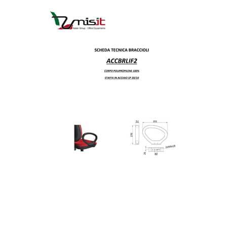 Coppia braccioli ovali per sedute Ariel e Metis