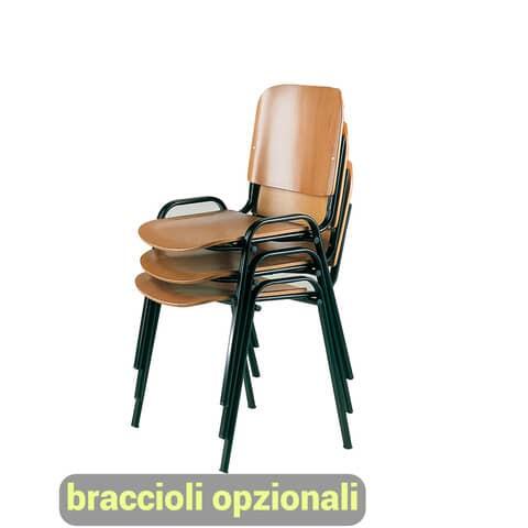 Sedia attesa visitatore DADO D5L in legno - conf. 2 pz