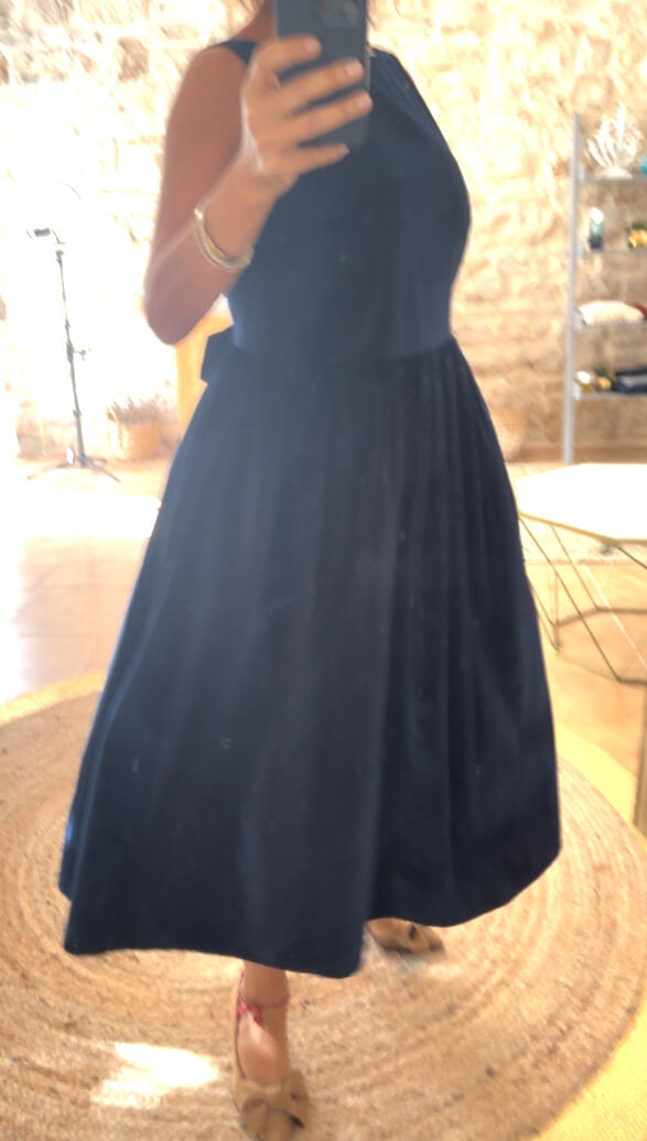 Ines maxi dress Blu Navy velvet