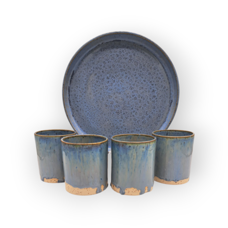 Set Vassoio e Bicchieri Ardesia