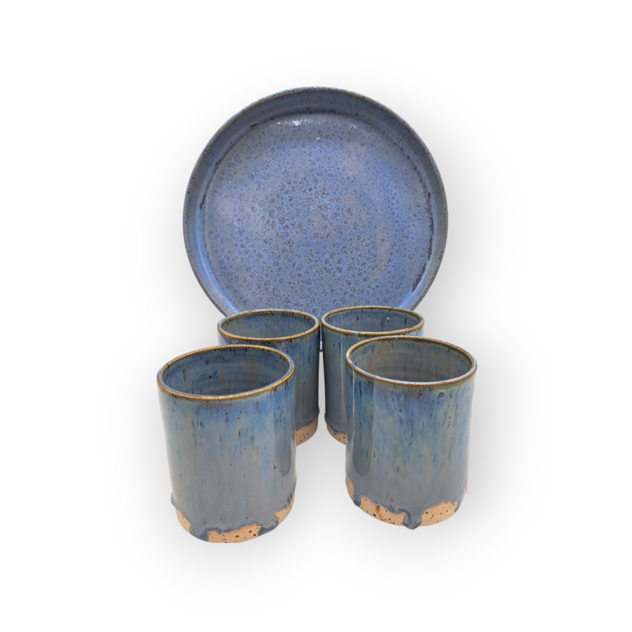 Set Vassoio e Bicchieri Ardesia