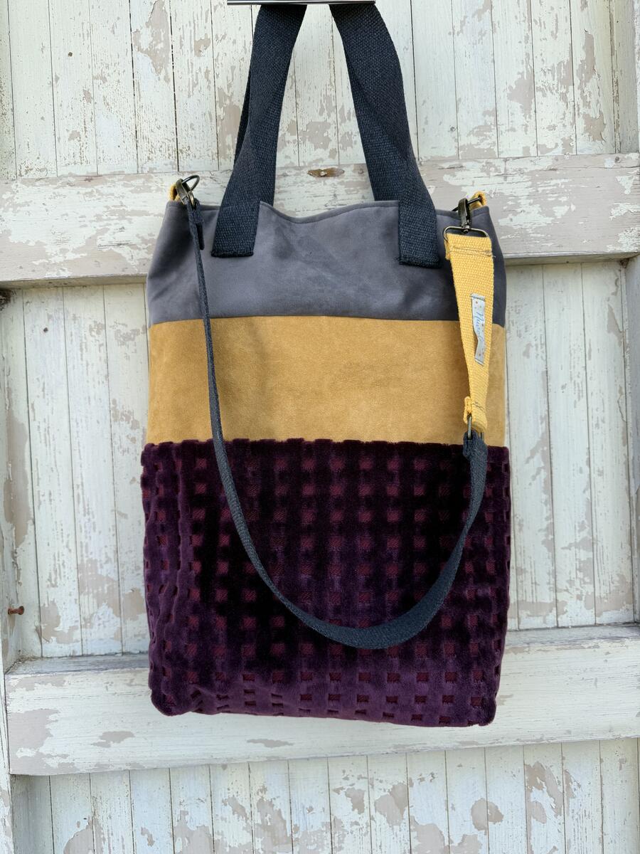 Borsa burgundy e giallo