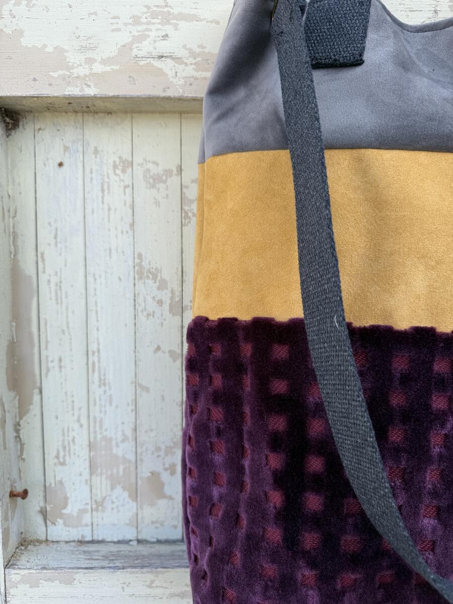 Borsa burgundy e giallo