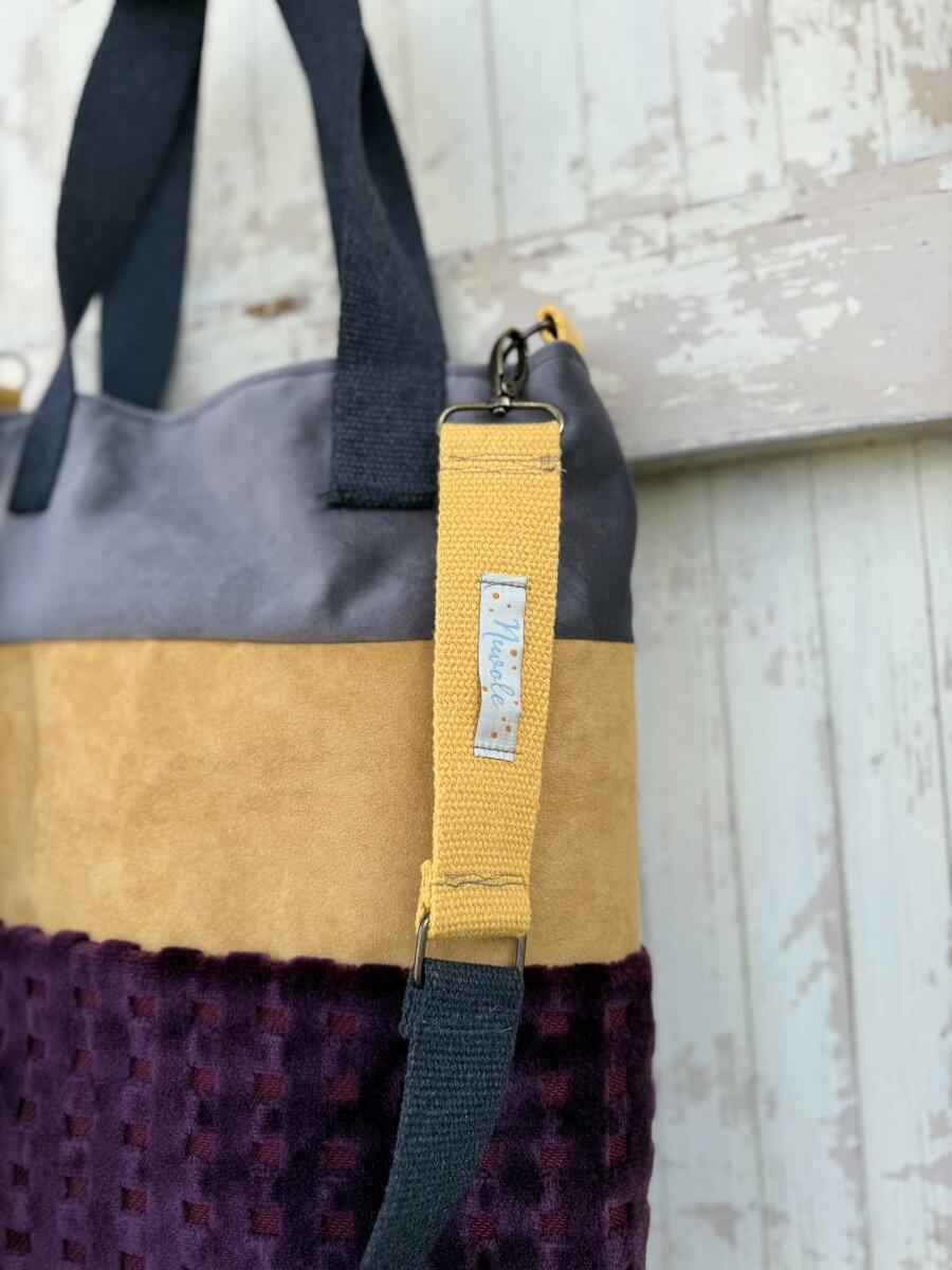 Borsa burgundy e giallo