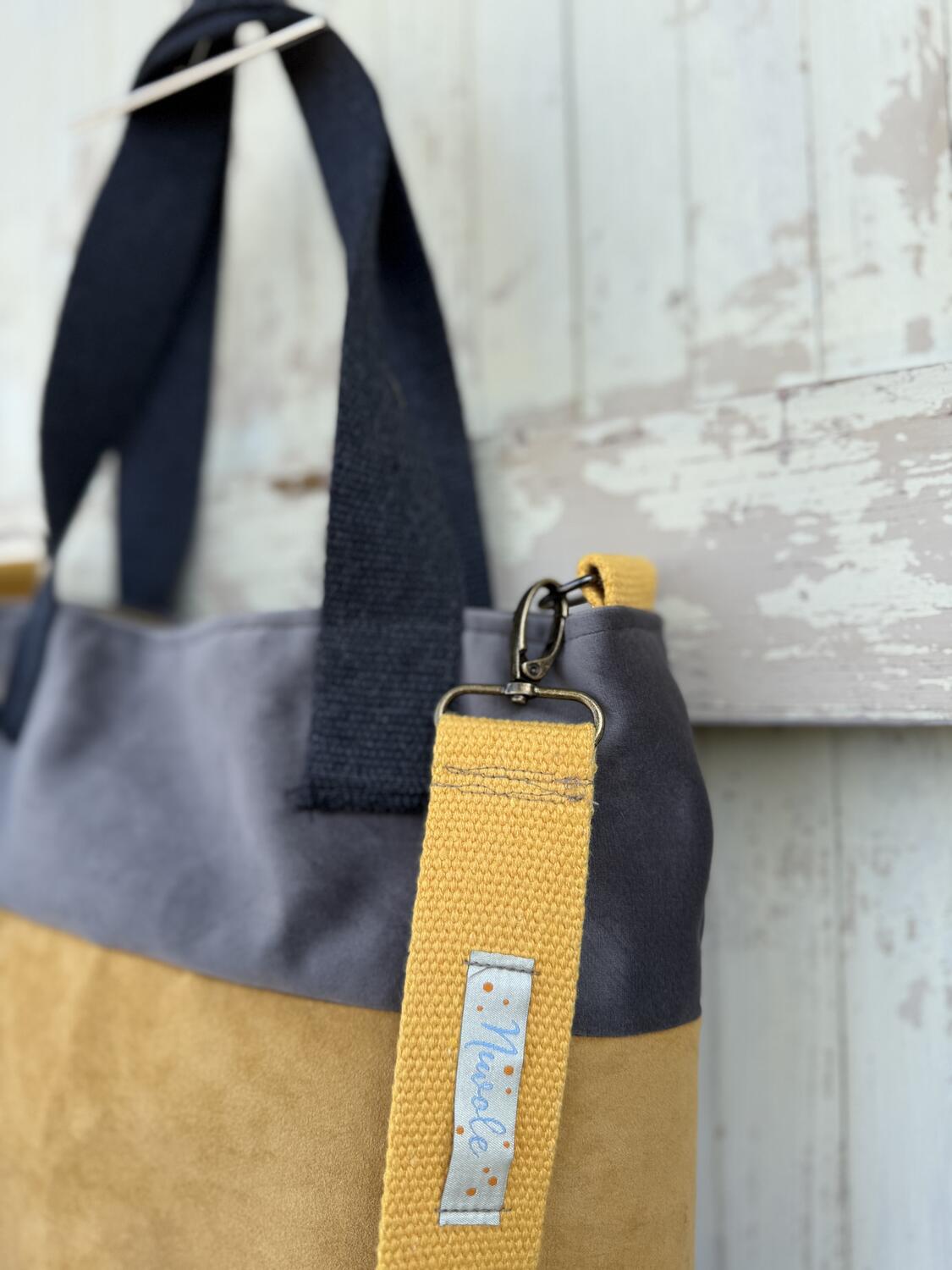 Borsa burgundy e giallo