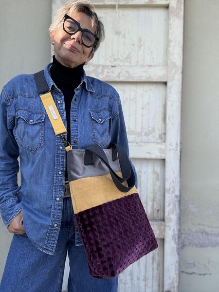 Borsa burgundy e giallo