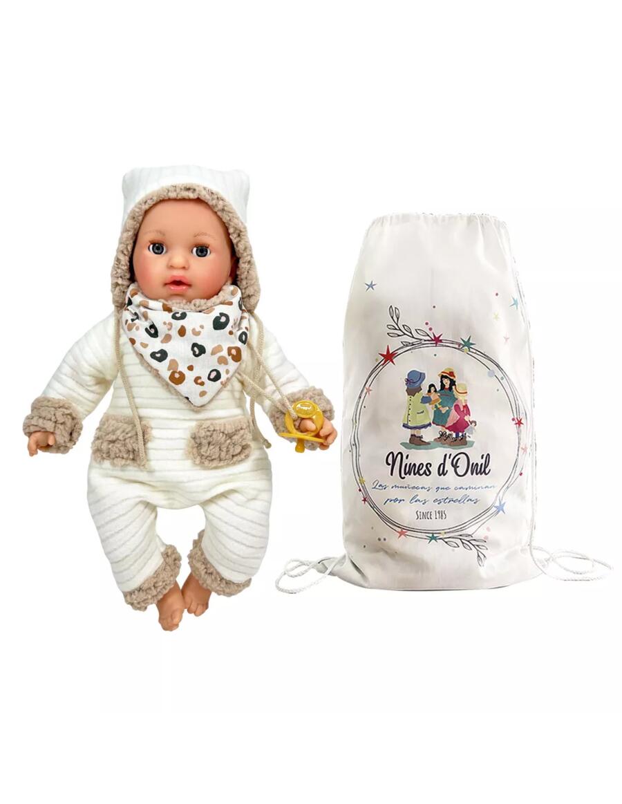 Álex Cozy Beige – Bambolotto 40 cm con occhi mobili e ciuccio | Nines d'Onil