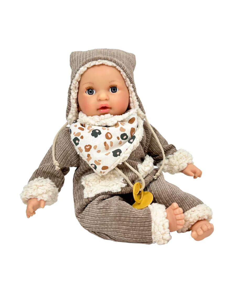 Álex Cozy Brown – Bambola 40 cm con occhi mobili e completo felpato | Nines d'Onil