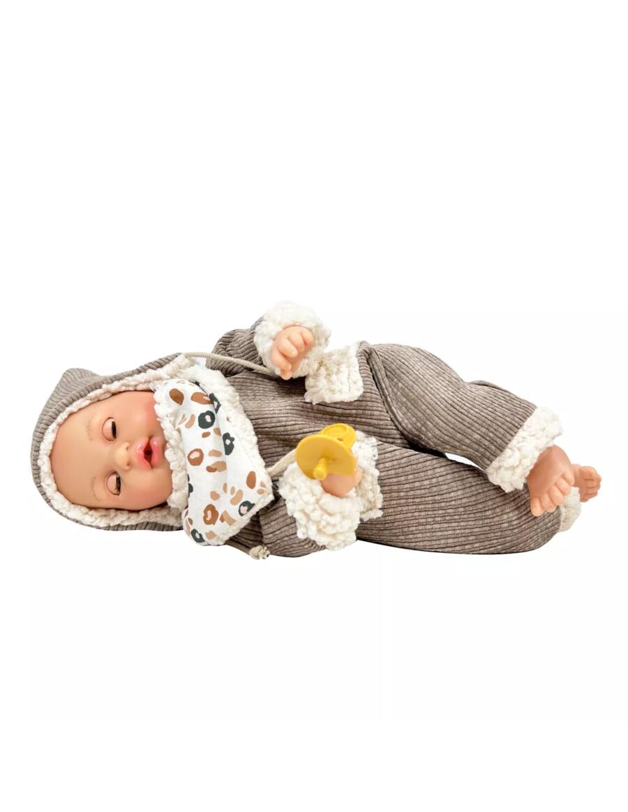 Álex Cozy Brown – Bambola 40 cm con occhi mobili e completo felpato | Nines d'Onil