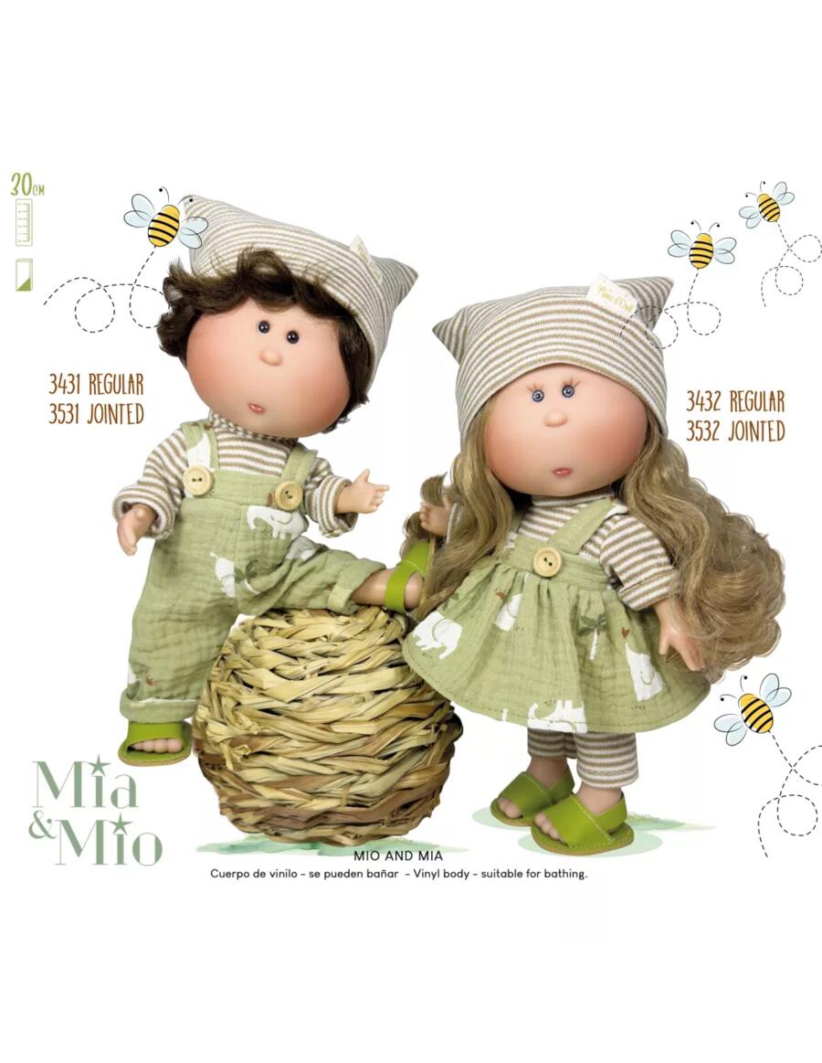 Mia Farmer – Bambolotto 30 cm in vinile con vestito in mussola | Nines d'Onil