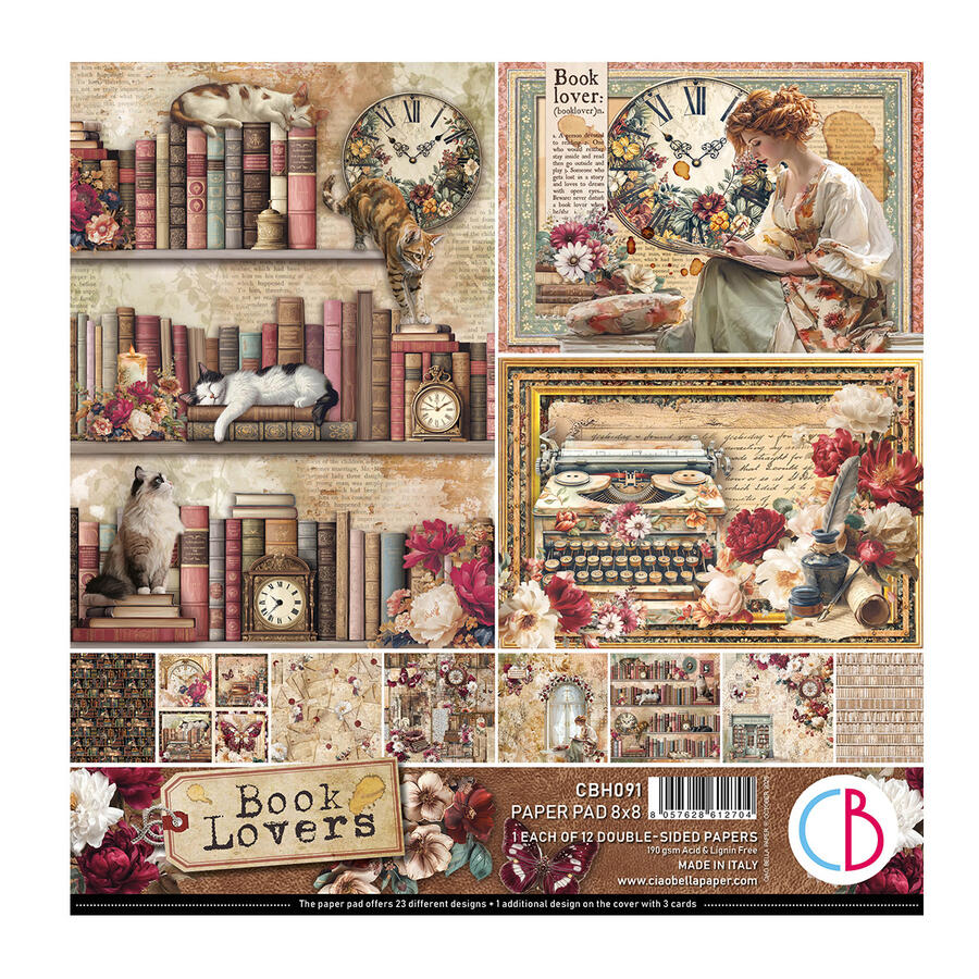 Book Lovers Paper Pad 20,3 x 20,3 + 1 Extra free special sheet