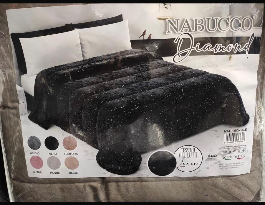 NABUCCO DIAMOND TRAPUNTA MATRIMONIALE IN  VELLUTO BRILLANTINATA