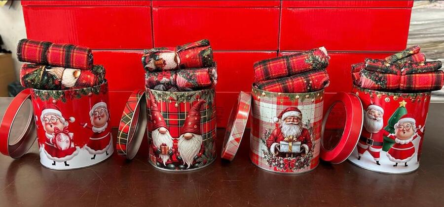 BARATTOLO NATALE CON 6 LAVETTE
 [Conf.da 4 pezzi]