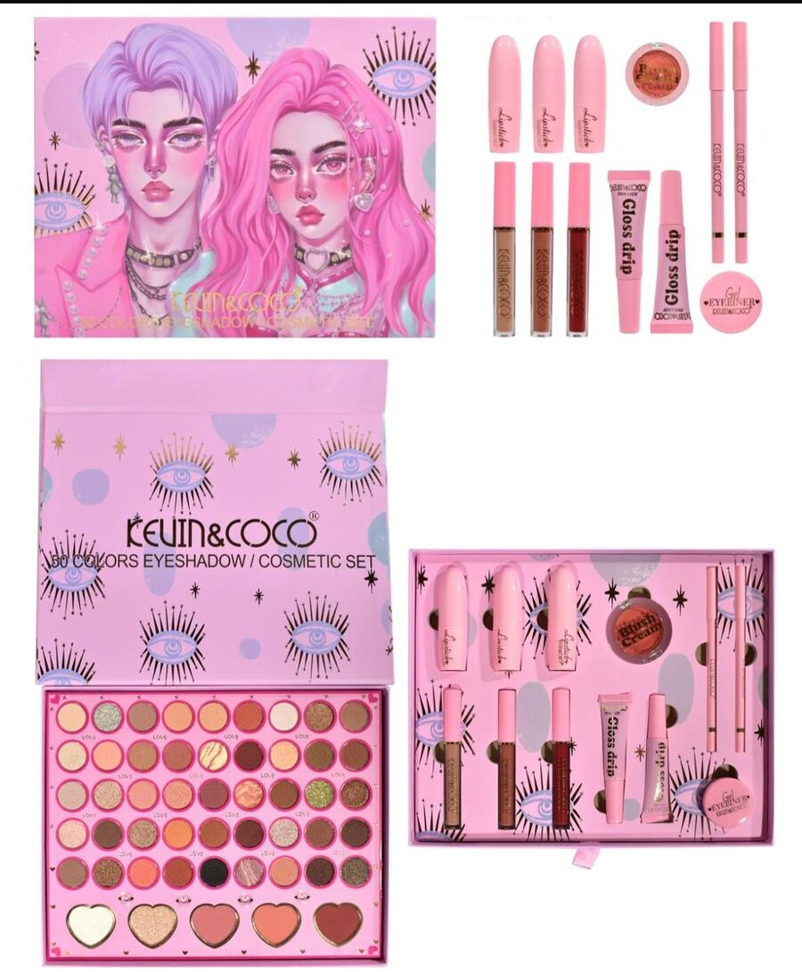 KEVIN & COCO 50 COLORS EYESHADOW COSMETIC SET
