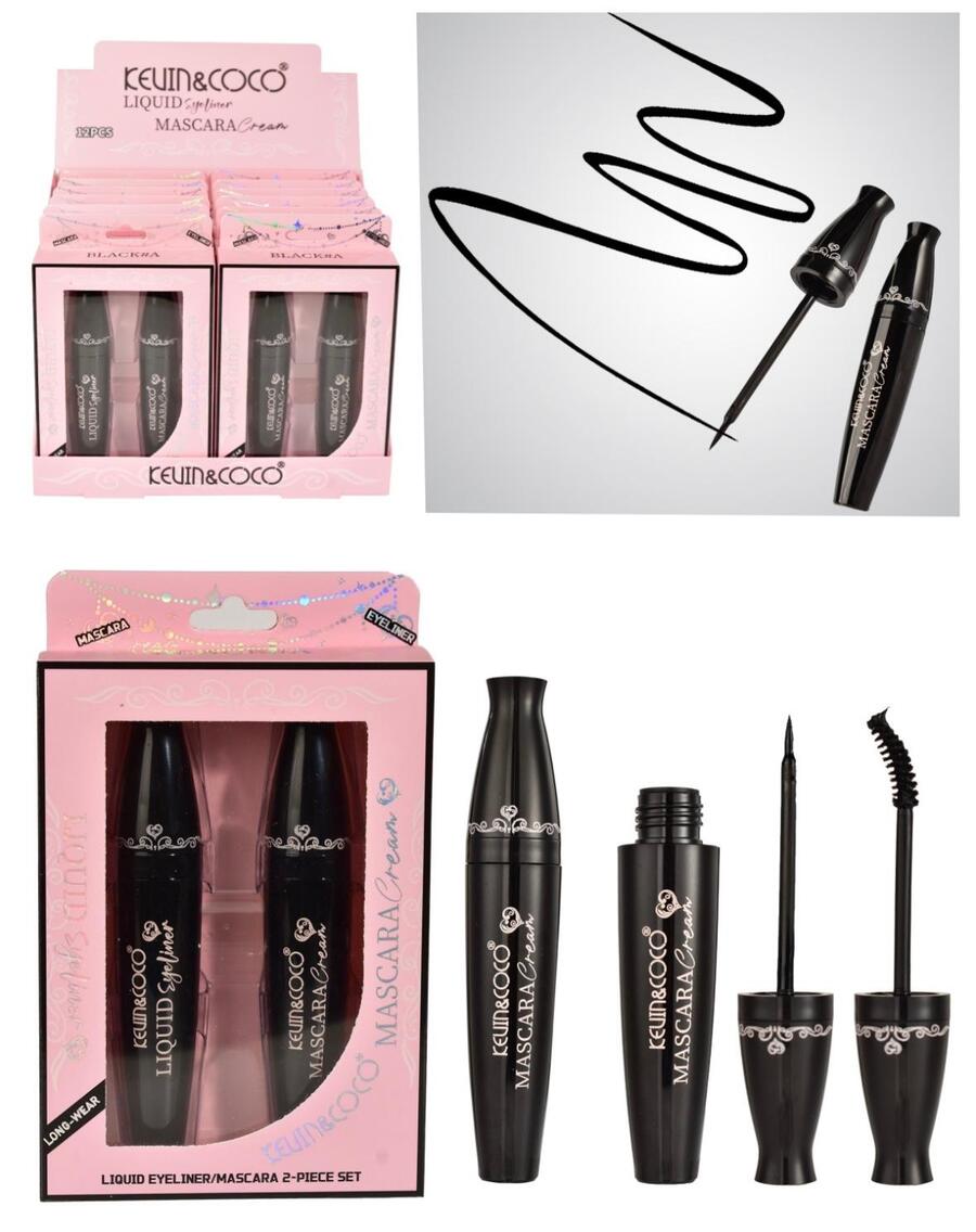 KEVIN & COCO KIT  MASCARA CREAM+LIQUID EYELINER (Dupe CHARLOTTE TILBURY)
 [Conf.da 12 kit da 2 pezzi]