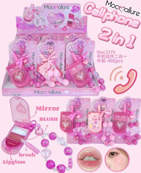 MOCMALLURE BLUSHER & LIP STICK 2 IN 1
 [Conf.da 12 pezzi]