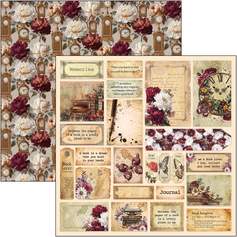 Book Lovers Patterns pad 30,5 x 30,5 + Extra Free Special Sheet