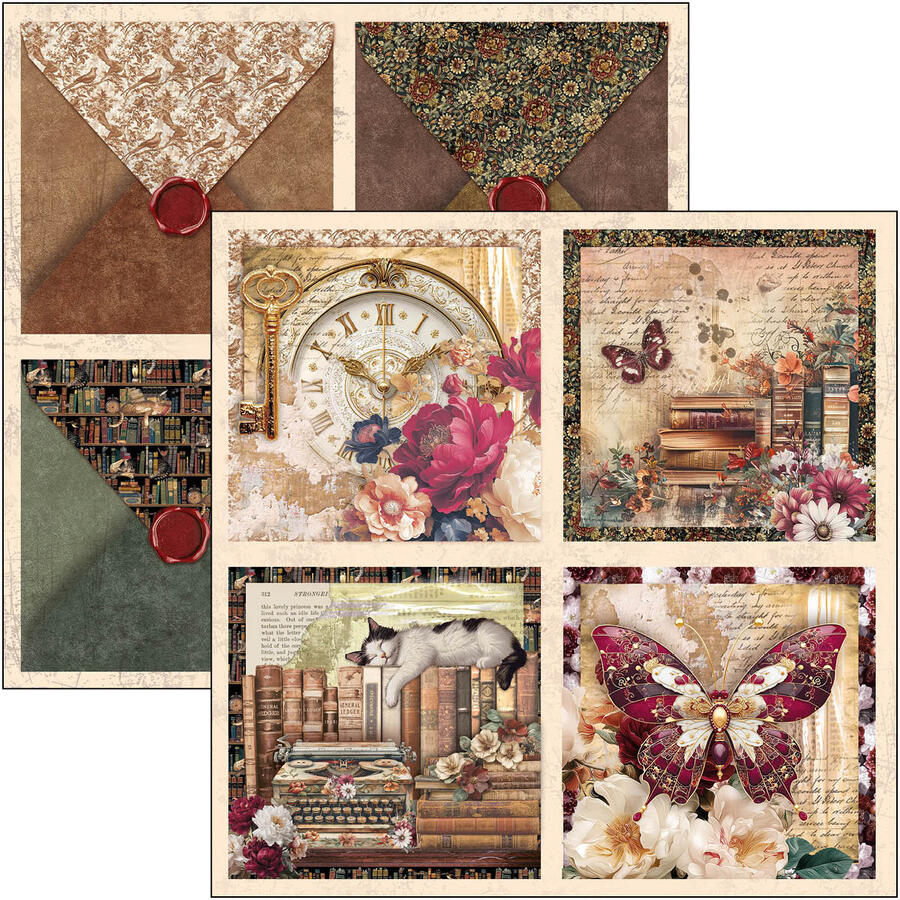 Book Lovers Patterns pad 30,5 x 30,5 + Extra Free Special Sheet