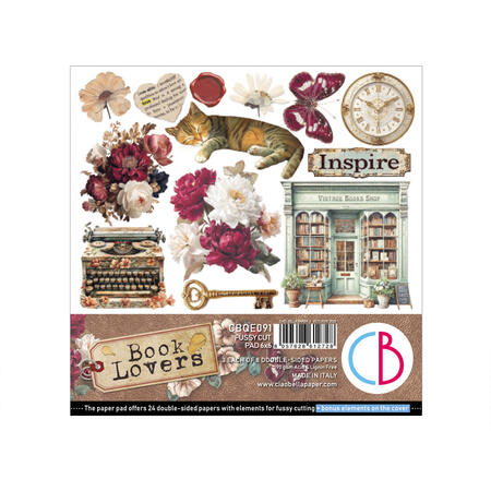 Book Lovers Fussy Cut pad 15 x 15 cm