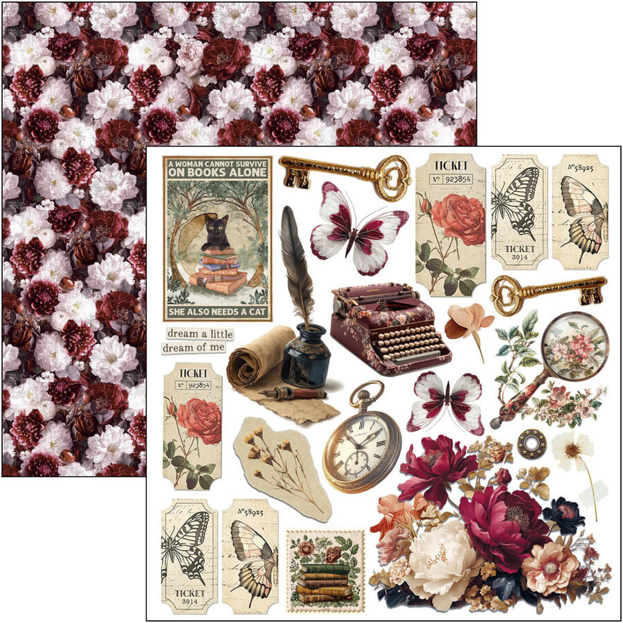 Book Lovers Fussy Cut pad 15 x 15 cm