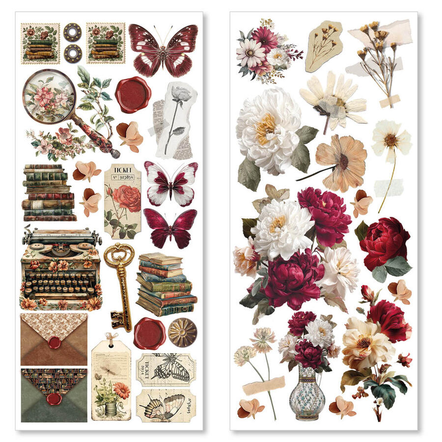 Art stickers Book Lovers transparent adhesive sheets 