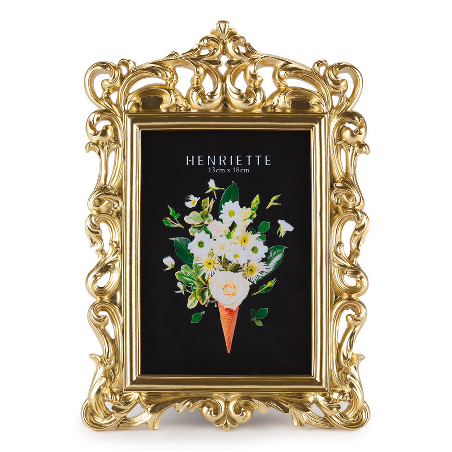 Henriette - Cornice Royal Champagne in Resina – Portafoto Elegante 19,5×28 cm | Collezione Ostuni