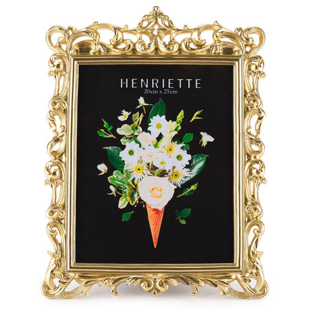 Henriette - Cornice Royal Champagne in Resina – Portafoto Elegante 27×36 cm | Collezione Ostuni