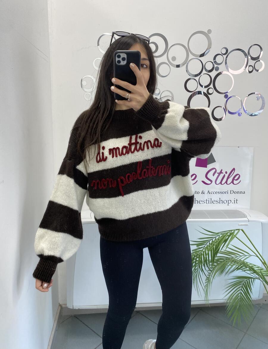 NOVITÀ Pull misto lana DI MATTINA NON PARLATEMI