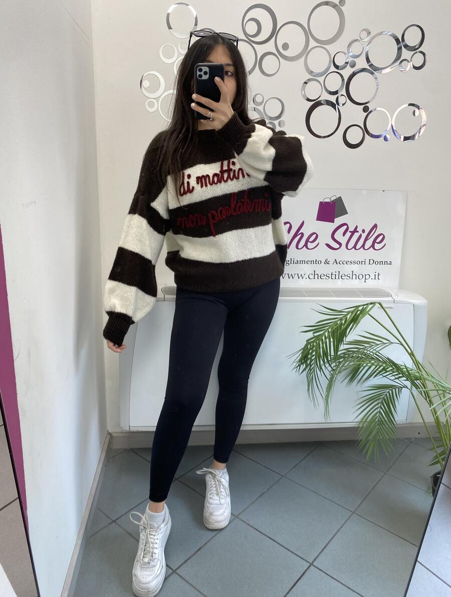 NOVITÀ Pull misto lana DI MATTINA NON PARLATEMI