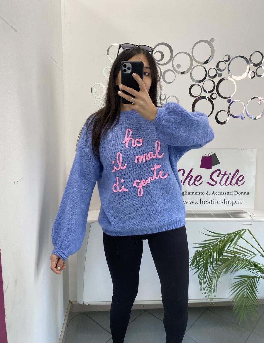 NOVITÀ Pull misto lana HO IL MAL DI GENTE